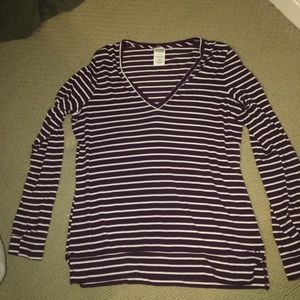 Striped white and maroon shirt